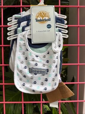 New vintage multicolored Timberland cotton 5 pc bib set